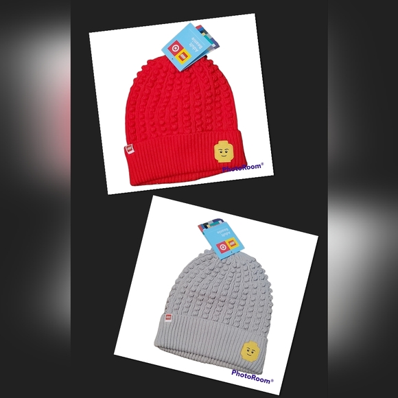 Lego Other - 2pk Adult Lego Beanies.(1 Red & 1 Grey)